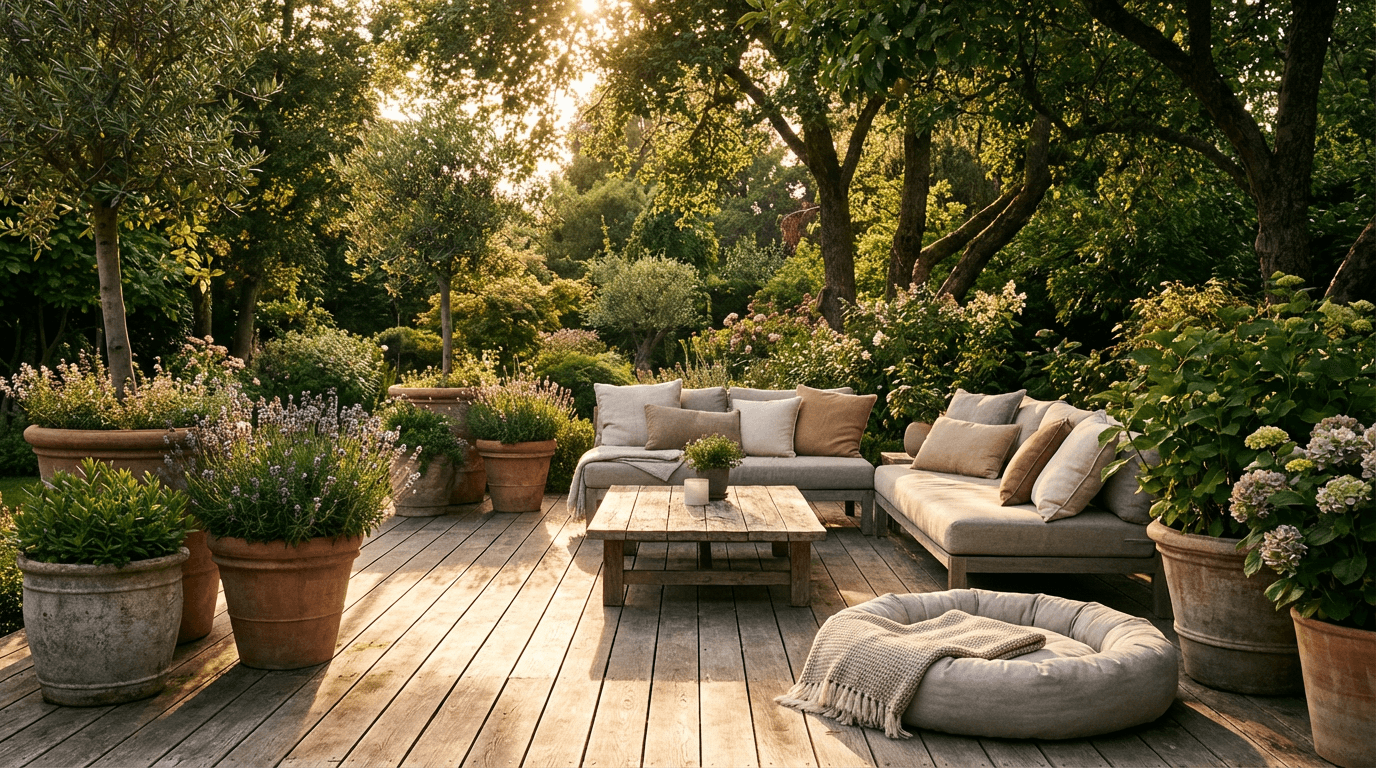 Tranquil Key West courtyard with tropical plants and a pool